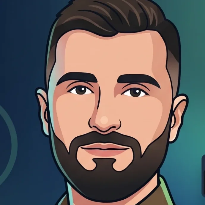 Illustrated portrait of Nikos Konomi
